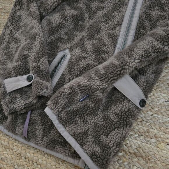 Patagonia Women's Medium Divided Sky Sherpa Fleece Jacket Full Zip Geo Pumice - Picture 5 of 8